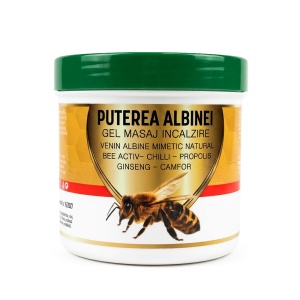 Gel de Masaj Puterea Albinei cu Venin de Albine, Propolis și Ginseng Praemium - Relaxare și Mobilitate, 275ml