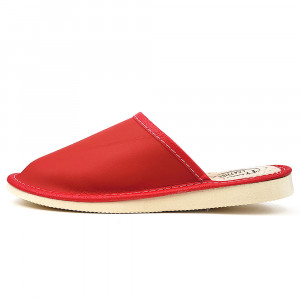 Papuci de Casa din Piele Culoare Crem Marca Tylbut Model 'Simple Red'