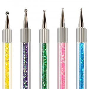 Pensule Mixte cu Punctator Marimi Diferite Set 5 Buc 'Sparkle Glitter'