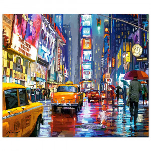 Pictura cu Diamante 5D Kit Complet Model 'Times Square' 40x50cm
