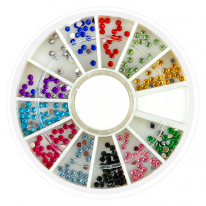 Pietricele Unghii Multicolore Diametru Ø 2mm, Decoruri Unghii de Tip Nail Art
