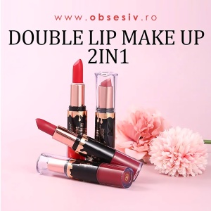 Ruj Solid și Lichid 2în1 Double Lip Make-Up No 21 - Culoare Intensă și Hidratare de Durată