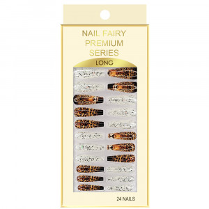 Set 24 Unghii False Reutilizabile cu Manichiura Instant Model 'Wild Jungle'