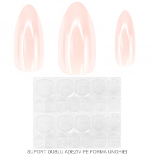 Set 24 Unghii Termocrome Reutilizabile cu Manichiura Instant, Red Pink