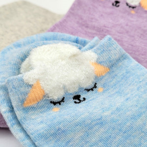 Sosete Clasice Dama din Bumbac Set 5 Perechi Model 'Happy Face'