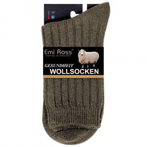 Sosete din Mix de Lână Rezistente la -30°C, 1 Pereche Model 'Man Wool Wave' Light Brown