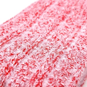 Sosete Pufoase Set 2 Perechi Model 'Fluffy Dreams' Red Pink - Prezentare șosete detaliu țesătură.