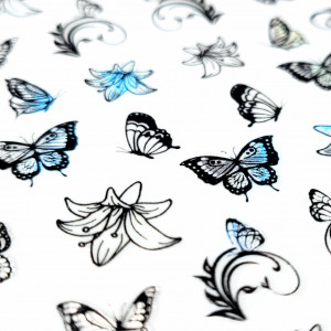 Abtibilde Unghii Culoare Multicolor Model 'Butterfly and Flowers' No. Z-D4630