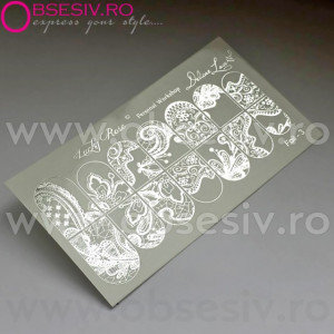 Abtibilduri Unghii pe Bază de Apă, Model "ORNAMENTS", Cod Foil-3 Silver, Accesorii Manichiura Nail Art - Img 2