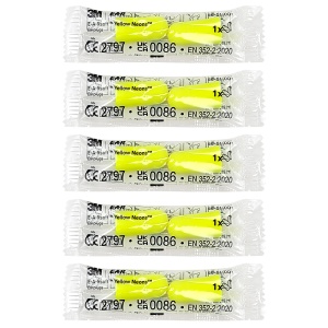 Dopuri de Urechi 3M E-A-Rsoft Yellow Neons - 5 Perechi, Protecție 34 dB