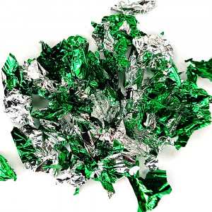 Fulgi Foita Decorativa Unghii Borcanel Mare Culoare Verde/Argintiu