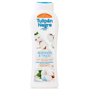 Gel de Baie Fără Parabeni Cotton & Talco Tulipan Negro - Hidratant, Catifelant & Anti-Umiditate
