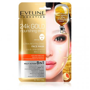 Masca de Fata Ultra Revitalizanta 8in1 cu Aur de 24k Eveline Cosmetics Nourishing Elixir