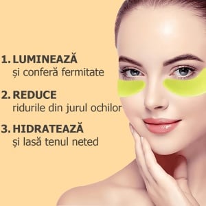 Mască de Ochi (Patch-uri) cu Avocado și Colagen | Reduce Cearcăne, Hidratează, Regenerează