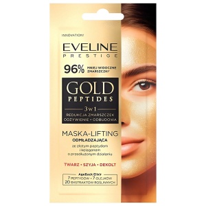 Mască Lifting Anti-Îmbătrânire cu Peptide de Aur și Colagen | Eveline Gold Peptides 3 în 1