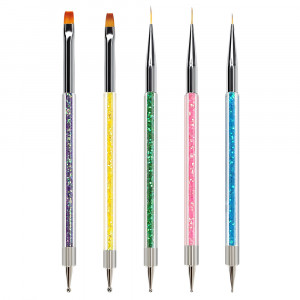 Pensule Mixte cu Punctator Marimi Diferite Set 5 Buc 'Sparkle Glitter'