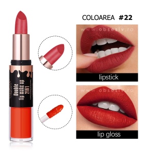 Ruj Solid și Lichid 2în1 Double Lip Make-Up No 22 - Culoare Intensă și Hidratare de Durată
