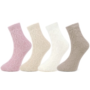 Șosete Călduroase din Lână Set 4 Perechi - Plush Clouds, Protecție Până la -30°C