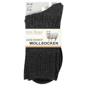 Sosete din Mix de Lână Rezistente la -30°C, 1 Pereche Model 'Wool Wave' Dark Grey