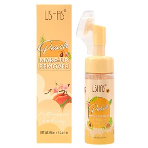 Spuma Demachianta Fata cu Perie din Silicon | Peach | Ushas Make-up Remover | Ingrijire Piele