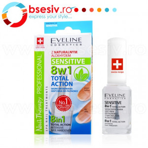 Tratament Profesional 8 in 1 Total Action Sensitive, Regenerare Instant si Intaritor Unghii
