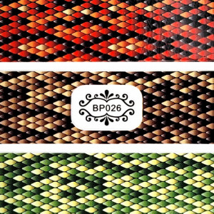 Abtibilde Unghii Culoare Multicolor Model 'Snake Skin' No. BP026