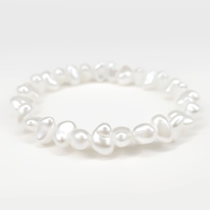 Bratara Elastica cu Perle Neregulate si Aspect Siddefat Model 'Pearl Harmony'