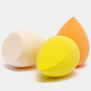 Bureti Machiaj Beautyblender Set 4 Buc. cu Suport si Cutie in Formă de Ursuleț, Yellow