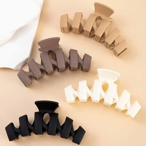 Set de 2 Clame de Păr Satinate 'Wave' No. 1389 - Culori pastelate, design elegant, satin fin la atingere, accesorii perfecte pentru coafuri chic.