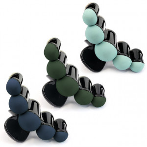 Clame de Păr Satinate Set 3 Bucăți 'Velvet Pearls' No. 9869 - Culori Pastelate