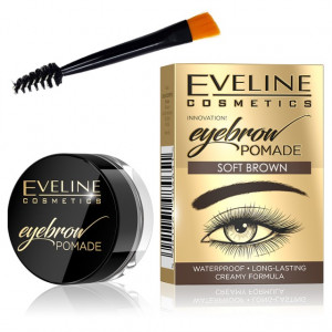 Fard Sprancene Eveline Cosmetics Eyebrow Pomade, Soft Brown