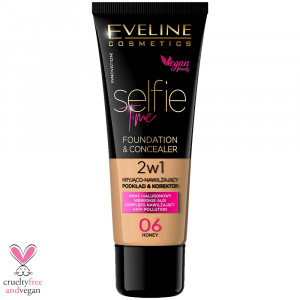 Fond de Ten si Corector Vegan Selfie Time No 06 Honey Eveline Cosmetics