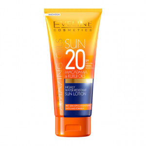 Lapte de Plaja cu SPF20 Anti-Nisip Rezistent la Apa cu Macadamia Eveline Cosmetics