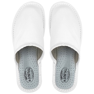 Papuci de Casă din Piele Tylbut „Cozy Delight” White - Rafinament și Confort Zilnic
