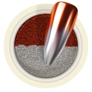 Pigment Pudră Chrome Dual Color „Chrome Reflexion” - Reflexii Argintiu-Vișiniu