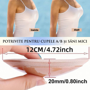 Push-UP cu Silicon Adeziv Sticky Push-UP Culoare Crem