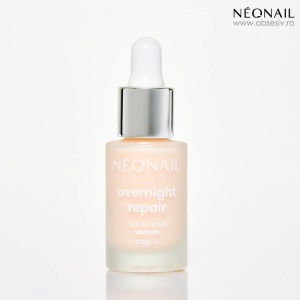 Ser Nutritiv și Reparator Unghii și Cuticule peste Noapte NeoNail Overnight Repair - Prezentare produs în sticluță.