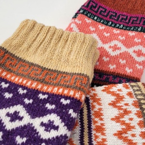 Șosete Damă din Mix de Lână Set 2 Perechi - Model „Colorful Warm” - Prezentare șosete detlaii.