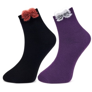 Sosete Groase Set 2 Perechi Model 'Free Flight' Black Purple | Căldură și Eleganță