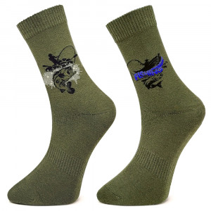 Sosete Pescari Set 2 Perechi Model 'Fishing Socks' Culoare Verde Cod 03