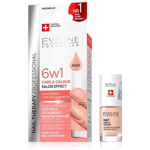 Tratament Balsam de Unghii 6în1 Nude, Reconstrucție Unghii Deteriorate și Culoare Naturală - Eveline Salon Effect