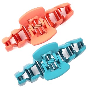 Set de 2 Clame de Păr Satinate 'Wave' No. 1393 - Culori pastelate, design elegant, satin fin la atingere, accesorii perfecte pentru coafuri chic.
