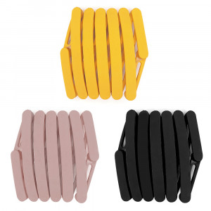 Cordeluta Pliabila Set 3 Bucati, Culori Galben, Crem, Negru