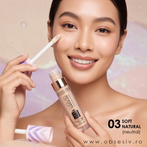 Efect Invizibil: Nuanța 03 Soft Natural se contopește perfect cu tenul tău pentru un look impecabil.