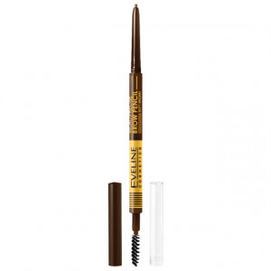Creion cu Perie Sprancene Eveline Cosmetics Micro Precise Brow Pencil, Culoare Soft Brown