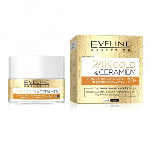 Crema Față Concentrată Lifting Eveline 24K Gold & Ceramides Zi și Noapte 70+ Ani