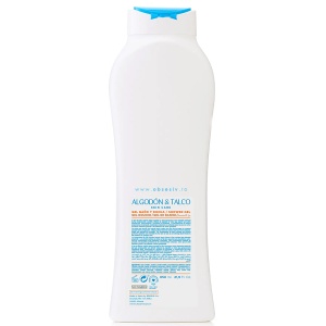 Gel de Baie Fără Parabeni Cotton & Talco Tulipan Negro - Prezentare flacon din spate.