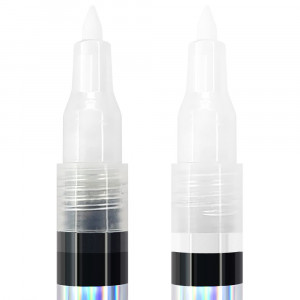 Marker pentru Modele Nail Art Set 2 Bucati, Culori Alb si Argintiu
