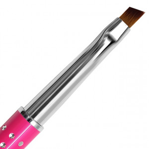 Pensula One Stroke Gel Unghii, No 4, Maner cu Capac Roz, Brand Fasio