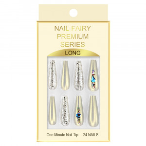 Set 12 Tipsuri Reutilizabile cu Manichiura Instant 'Nail Fairy Premium Series 'Subtly Glame'
